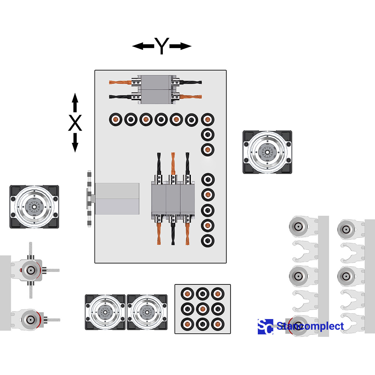 CNC Drilling Center KD-612G with C-Axis and Tool Changer